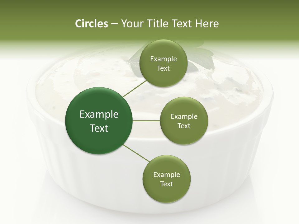A White Bowl With A Green Leaf On Top Of It PowerPoint Template