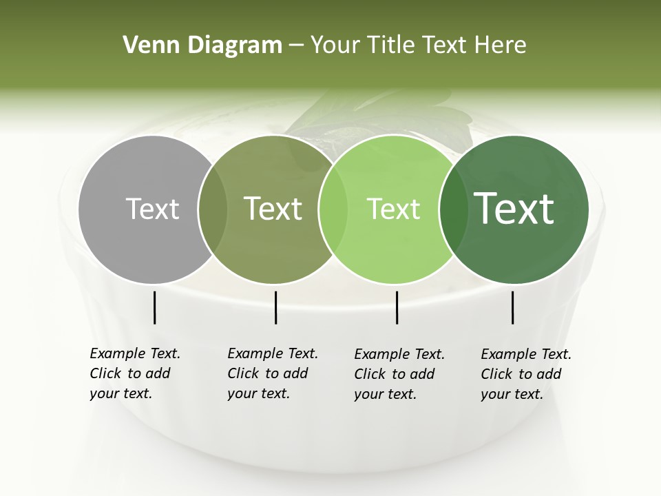 A White Bowl With A Green Leaf On Top Of It PowerPoint Template