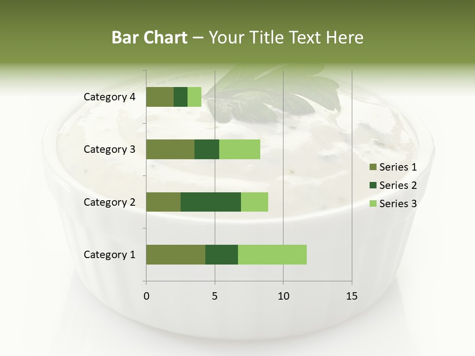 A White Bowl With A Green Leaf On Top Of It PowerPoint Template