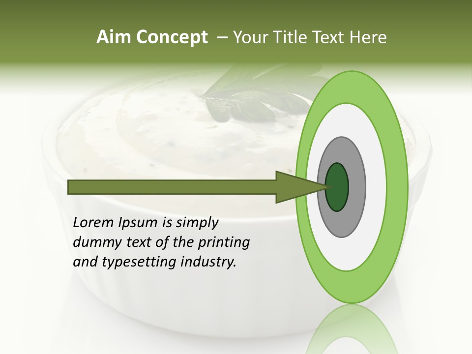A White Bowl With A Green Leaf On Top Of It PowerPoint Template