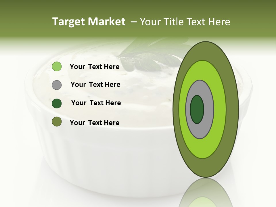 A White Bowl With A Green Leaf On Top Of It PowerPoint Template