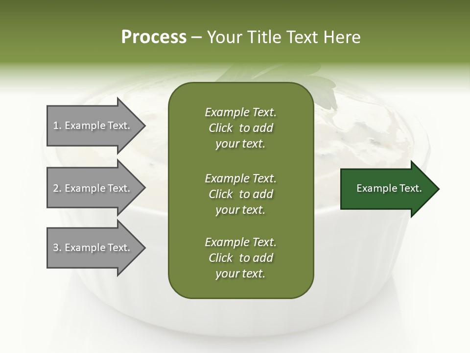 A White Bowl With A Green Leaf On Top Of It PowerPoint Template