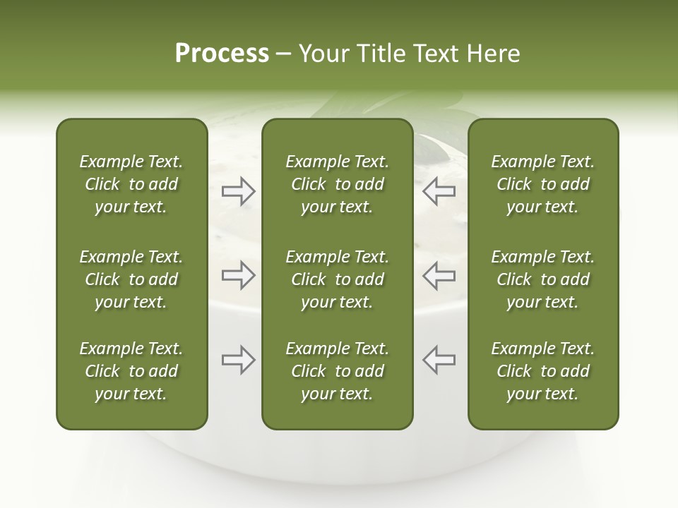 A White Bowl With A Green Leaf On Top Of It PowerPoint Template