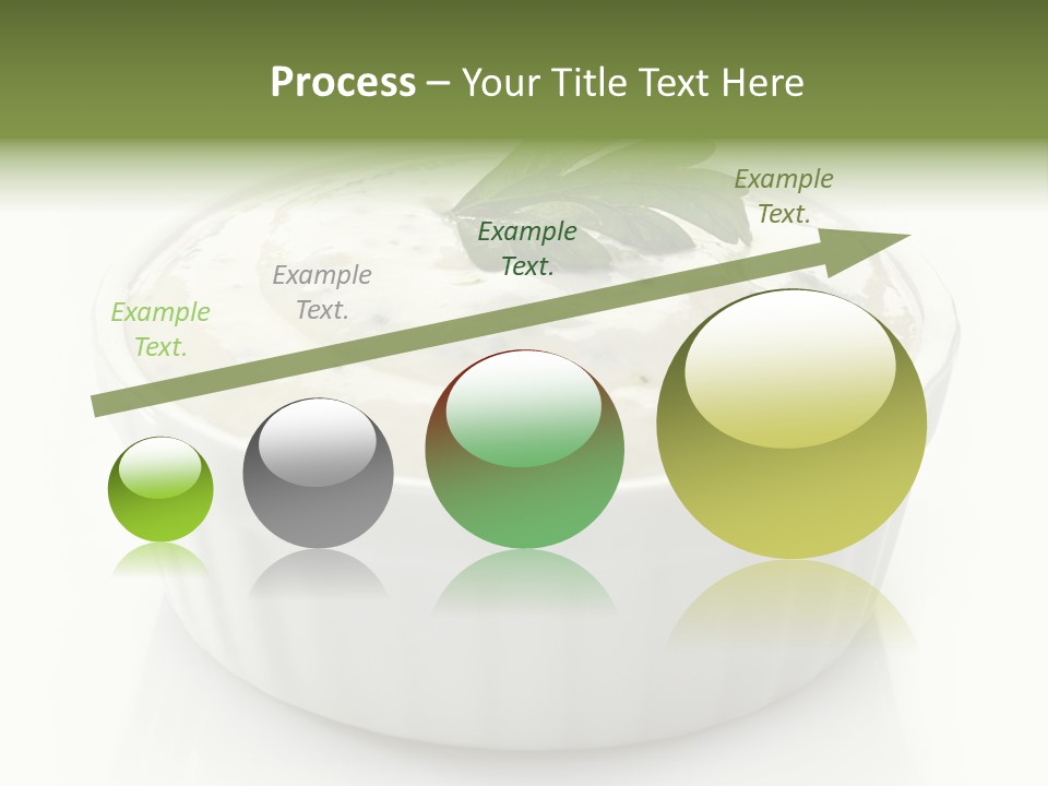 A White Bowl With A Green Leaf On Top Of It PowerPoint Template