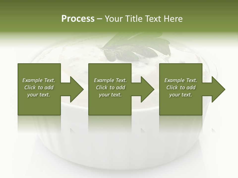 A White Bowl With A Green Leaf On Top Of It PowerPoint Template