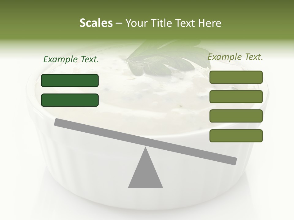 A White Bowl With A Green Leaf On Top Of It PowerPoint Template