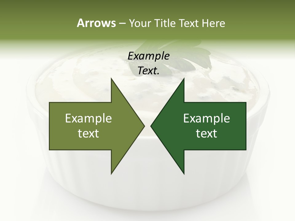 A White Bowl With A Green Leaf On Top Of It PowerPoint Template