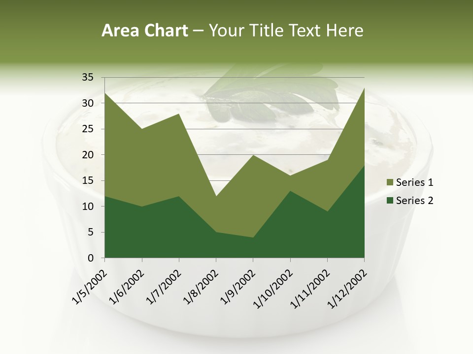 A White Bowl With A Green Leaf On Top Of It PowerPoint Template