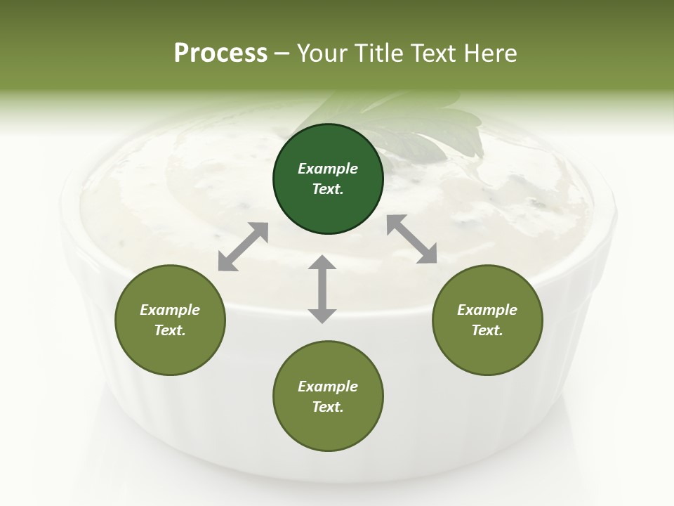 A White Bowl With A Green Leaf On Top Of It PowerPoint Template
