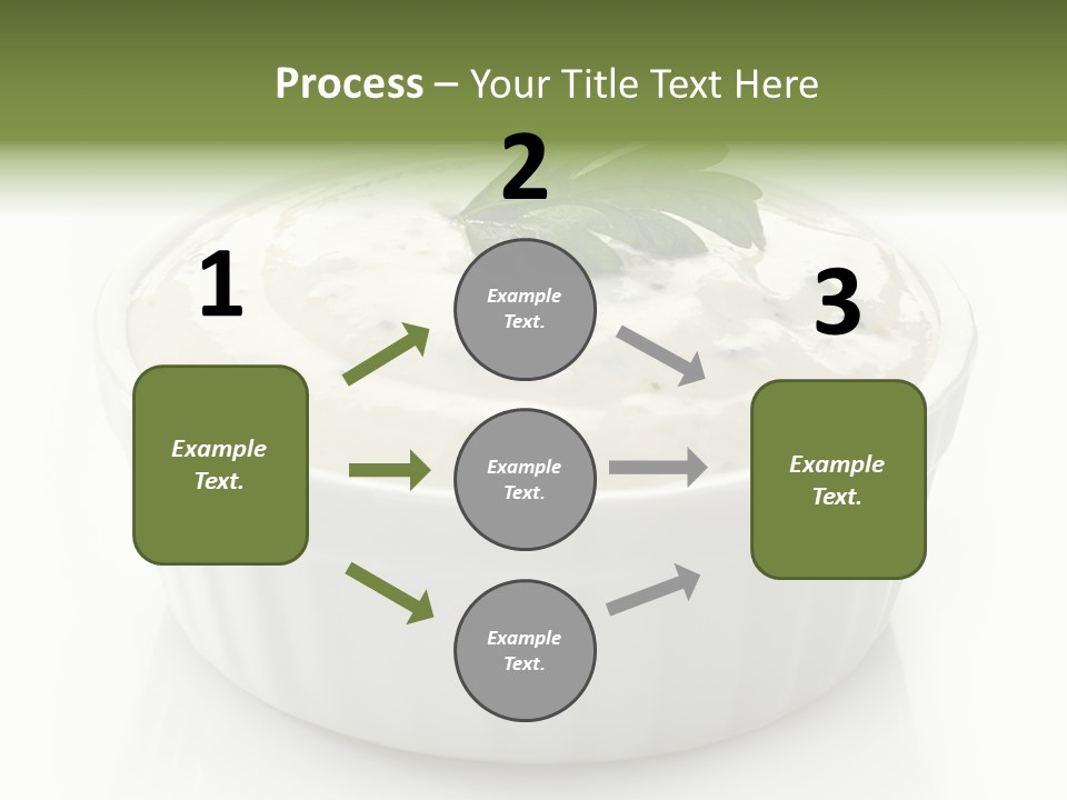A White Bowl With A Green Leaf On Top Of It PowerPoint Template