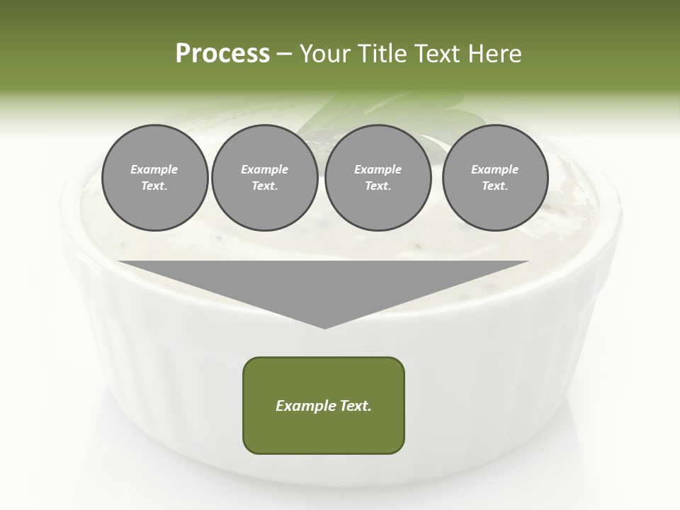 A White Bowl With A Green Leaf On Top Of It PowerPoint Template