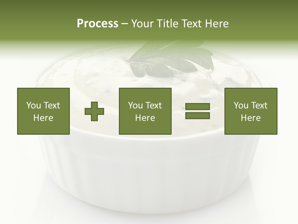 A White Bowl With A Green Leaf On Top Of It PowerPoint Template
