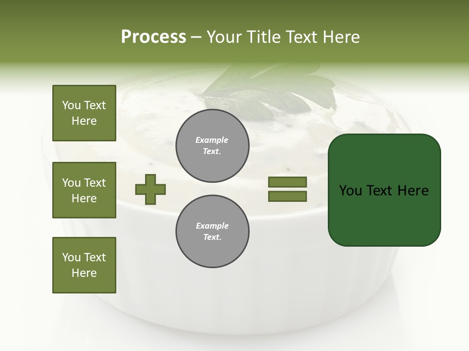 A White Bowl With A Green Leaf On Top Of It PowerPoint Template