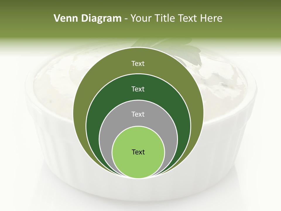 A White Bowl With A Green Leaf On Top Of It PowerPoint Template