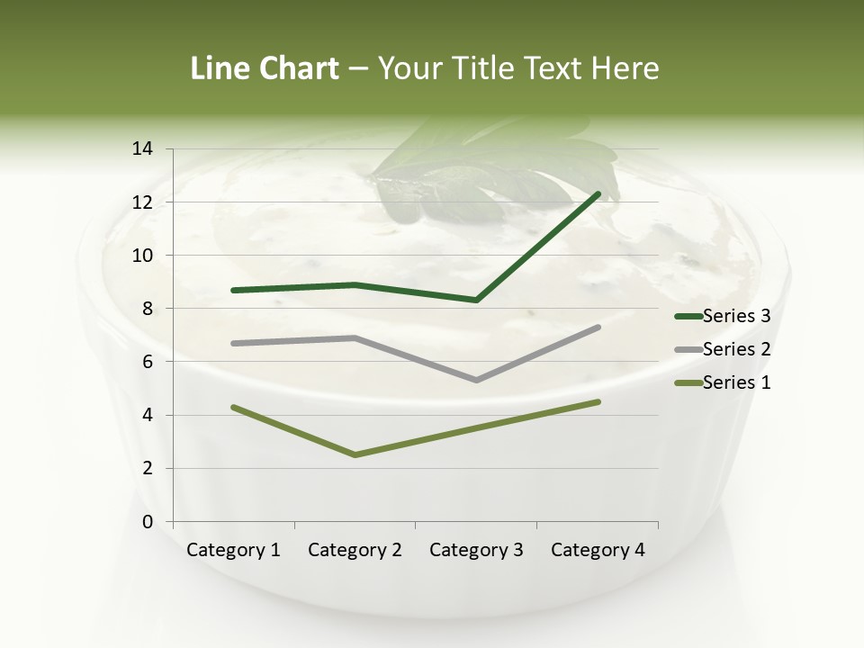 A White Bowl With A Green Leaf On Top Of It PowerPoint Template
