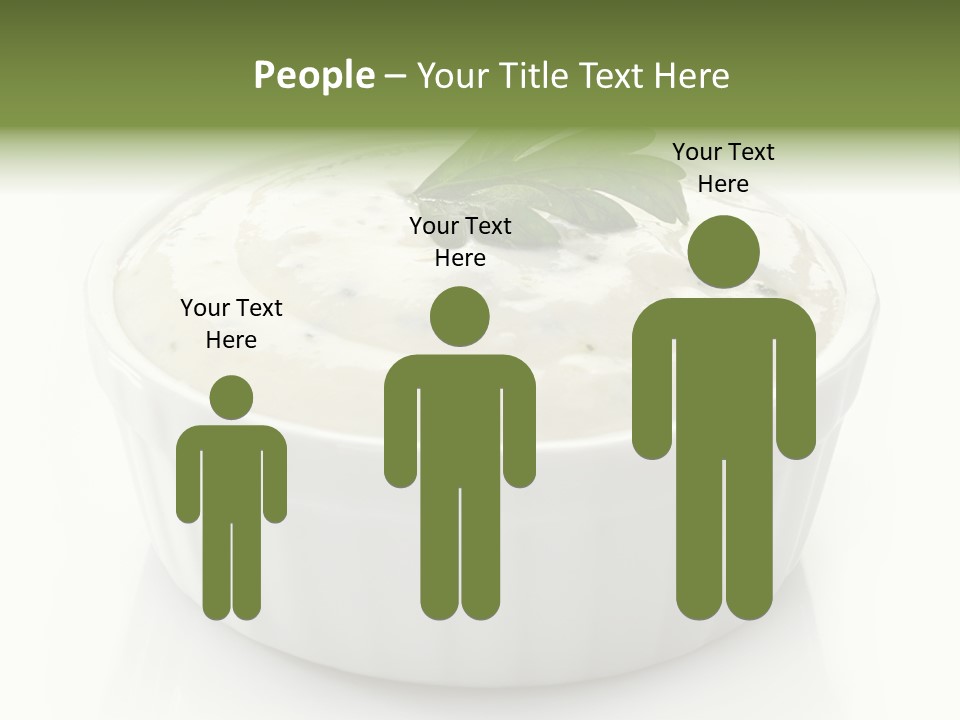 A White Bowl With A Green Leaf On Top Of It PowerPoint Template