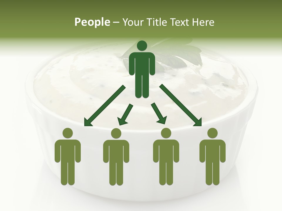 A White Bowl With A Green Leaf On Top Of It PowerPoint Template