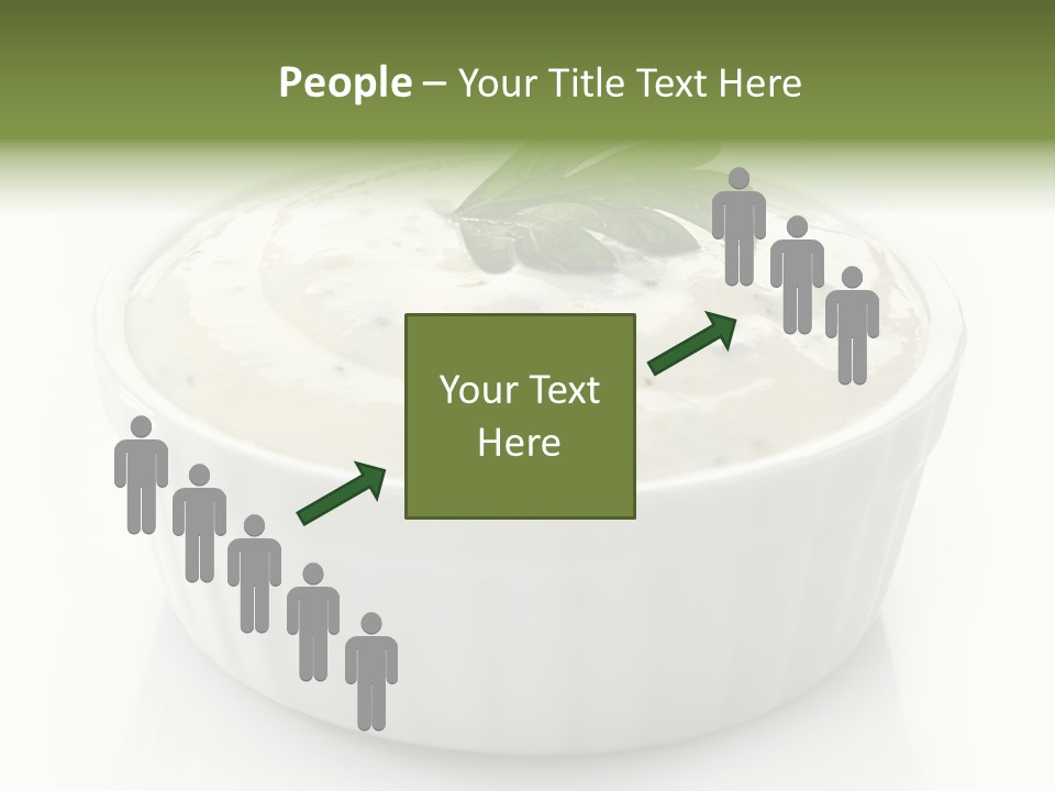 A White Bowl With A Green Leaf On Top Of It PowerPoint Template