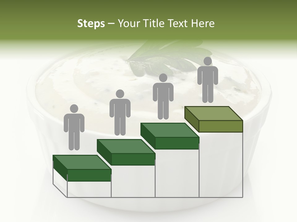 A White Bowl With A Green Leaf On Top Of It PowerPoint Template