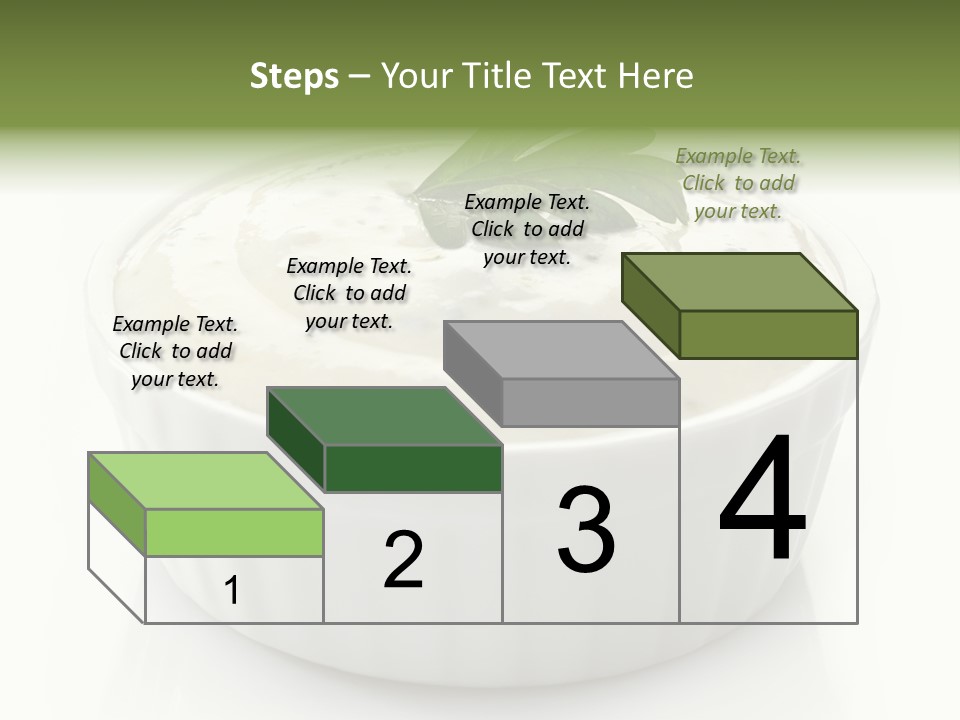 A White Bowl With A Green Leaf On Top Of It PowerPoint Template