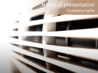 A Close Up Of A Window With Blinds PowerPoint Template