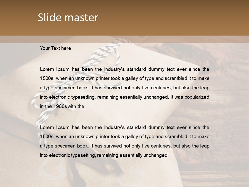 A Knife And Some Wrapped Presents On A Table PowerPoint Template