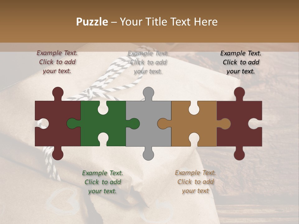 A Knife And Some Wrapped Presents On A Table PowerPoint Template