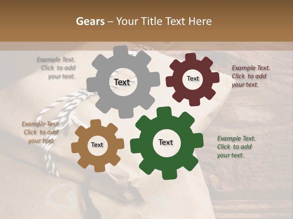 A Knife And Some Wrapped Presents On A Table PowerPoint Template