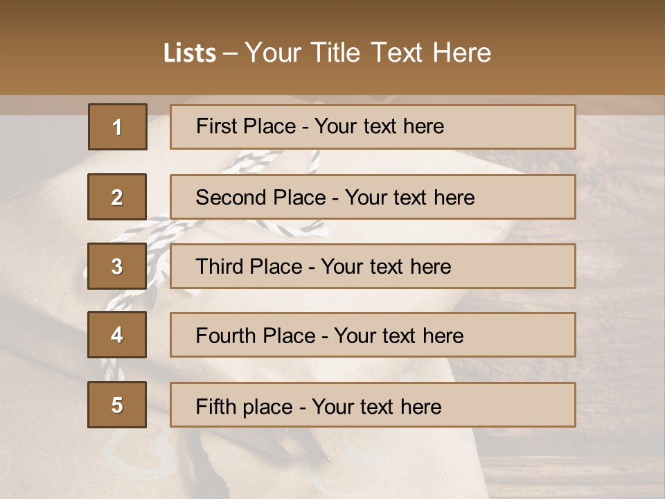 A Knife And Some Wrapped Presents On A Table PowerPoint Template