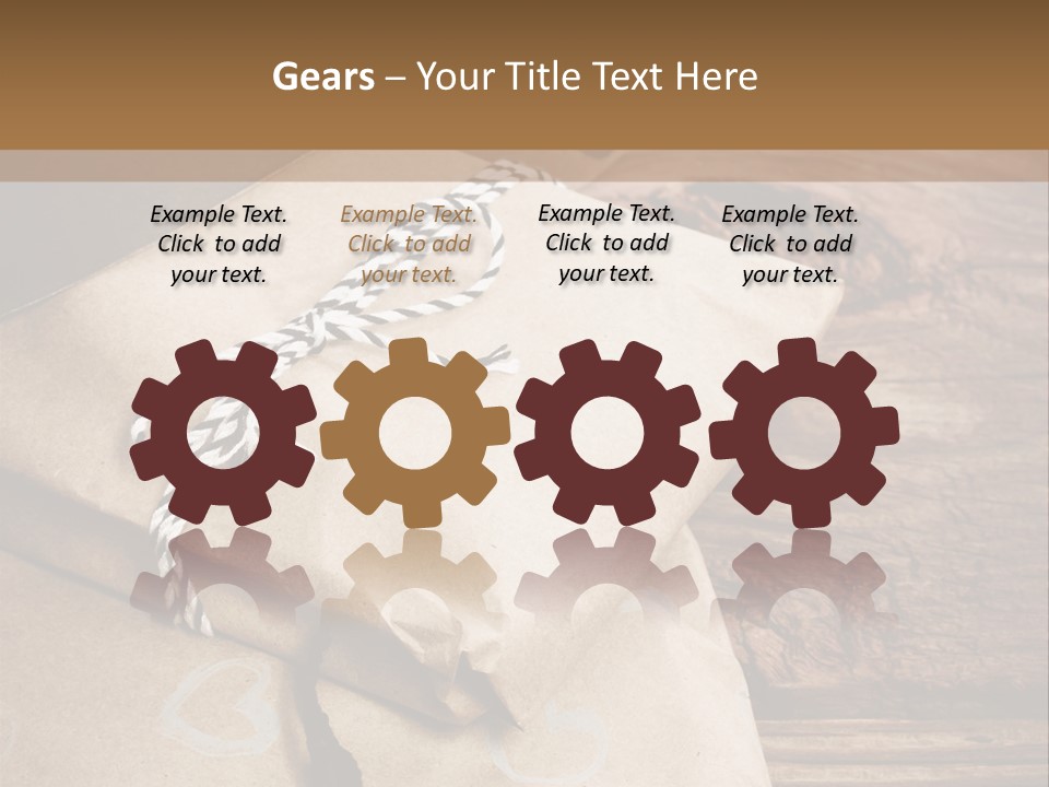 A Knife And Some Wrapped Presents On A Table PowerPoint Template