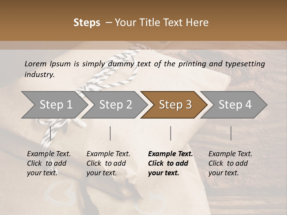 A Knife And Some Wrapped Presents On A Table PowerPoint Template