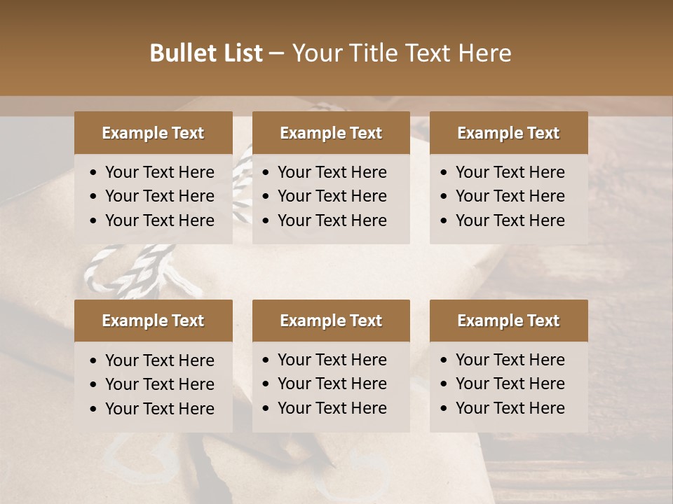 A Knife And Some Wrapped Presents On A Table PowerPoint Template