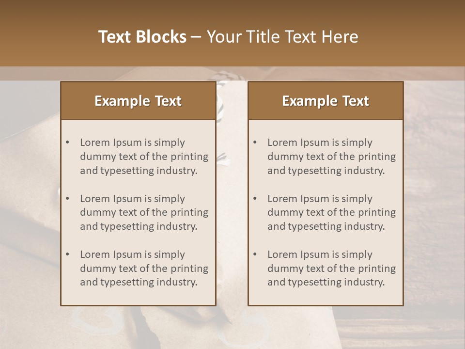 A Knife And Some Wrapped Presents On A Table PowerPoint Template