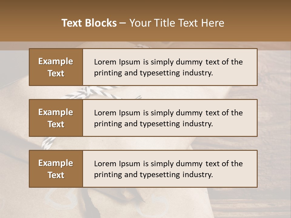 A Knife And Some Wrapped Presents On A Table PowerPoint Template
