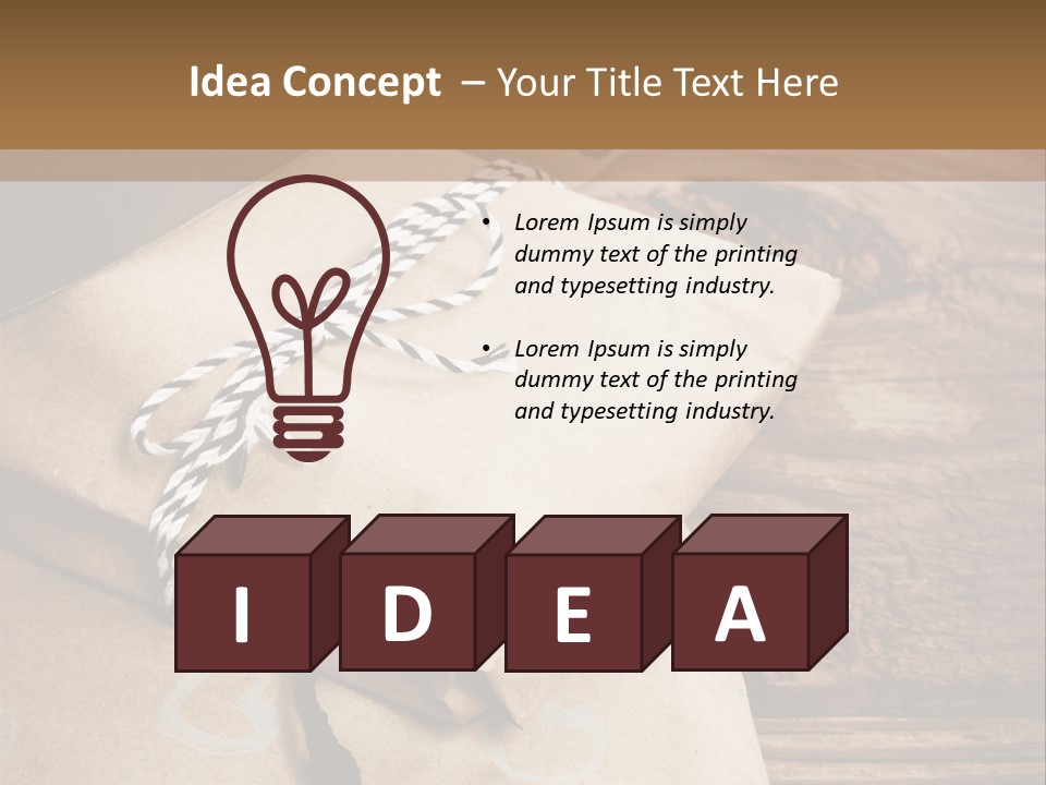 A Knife And Some Wrapped Presents On A Table PowerPoint Template