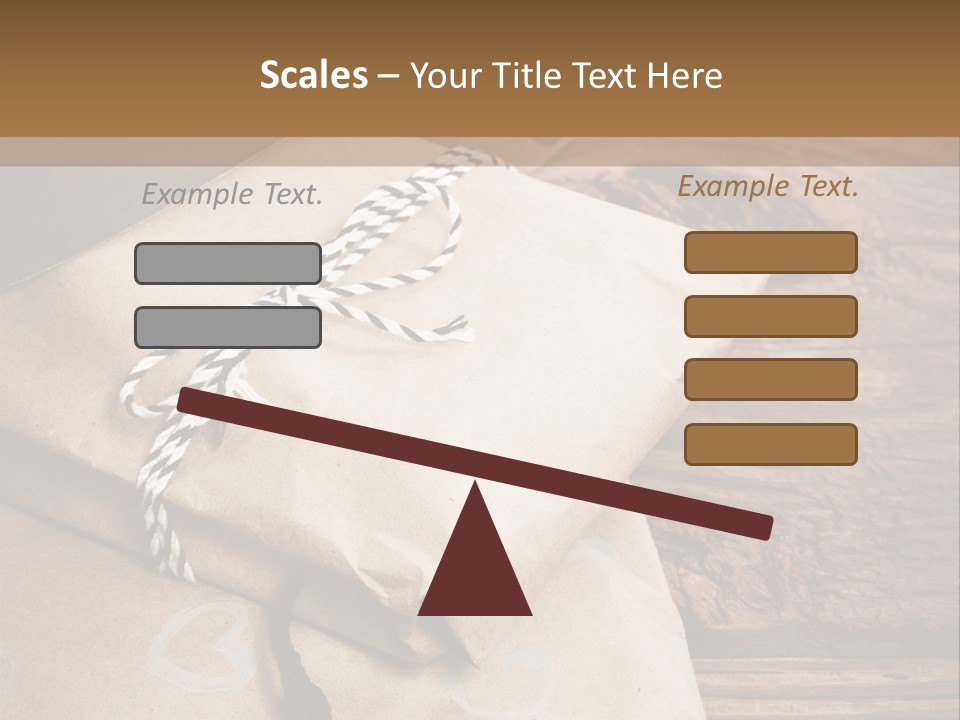 A Knife And Some Wrapped Presents On A Table PowerPoint Template