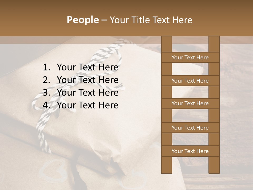 A Knife And Some Wrapped Presents On A Table PowerPoint Template