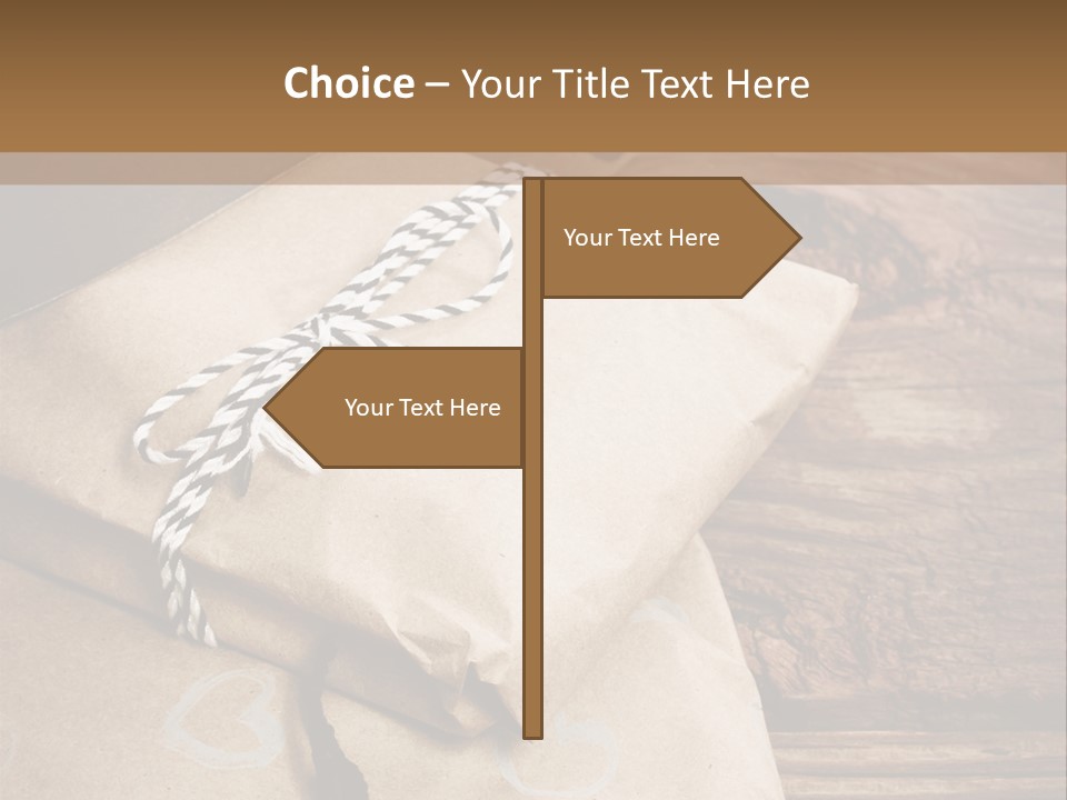 A Knife And Some Wrapped Presents On A Table PowerPoint Template