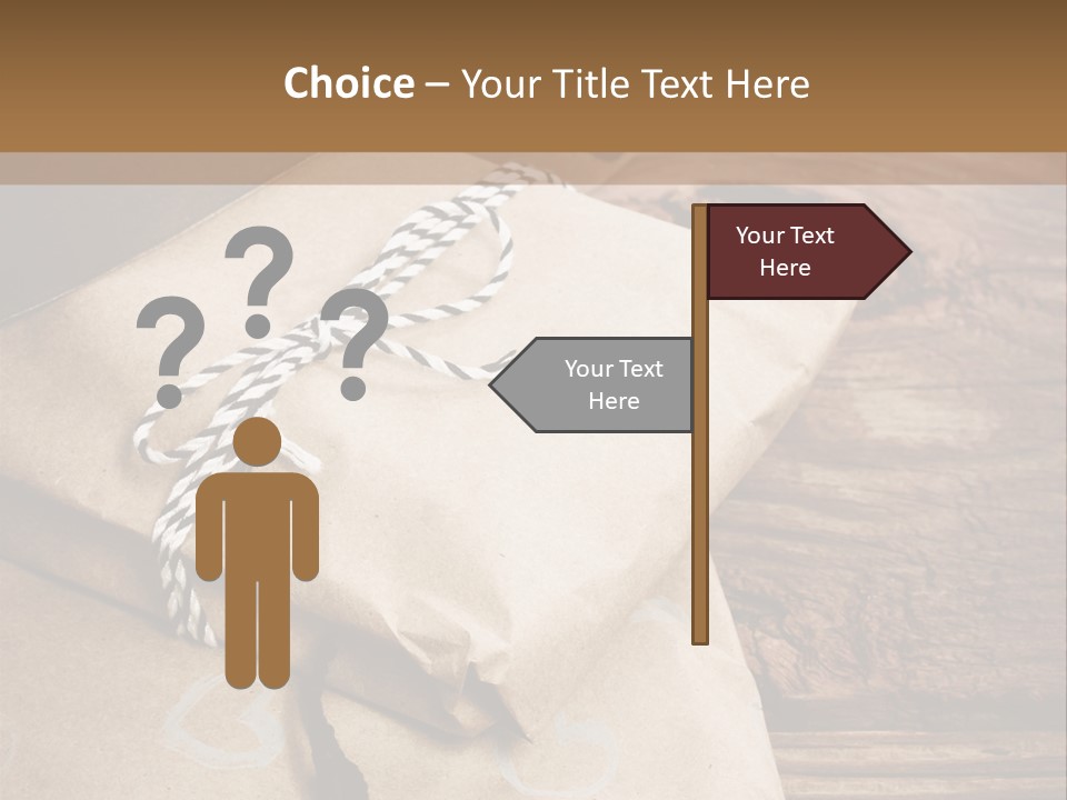 A Knife And Some Wrapped Presents On A Table PowerPoint Template