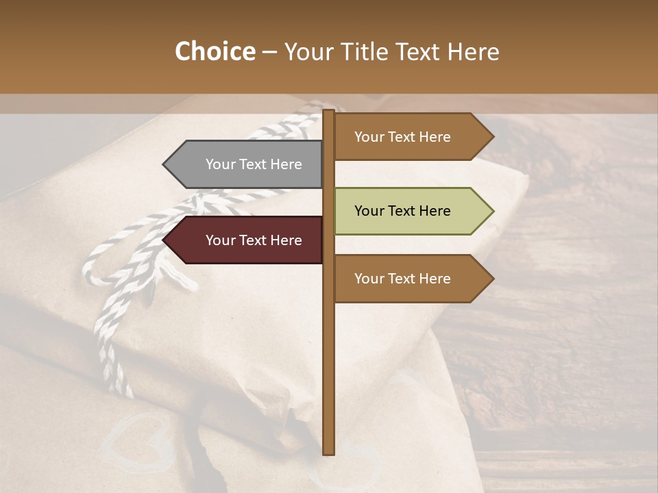 A Knife And Some Wrapped Presents On A Table PowerPoint Template