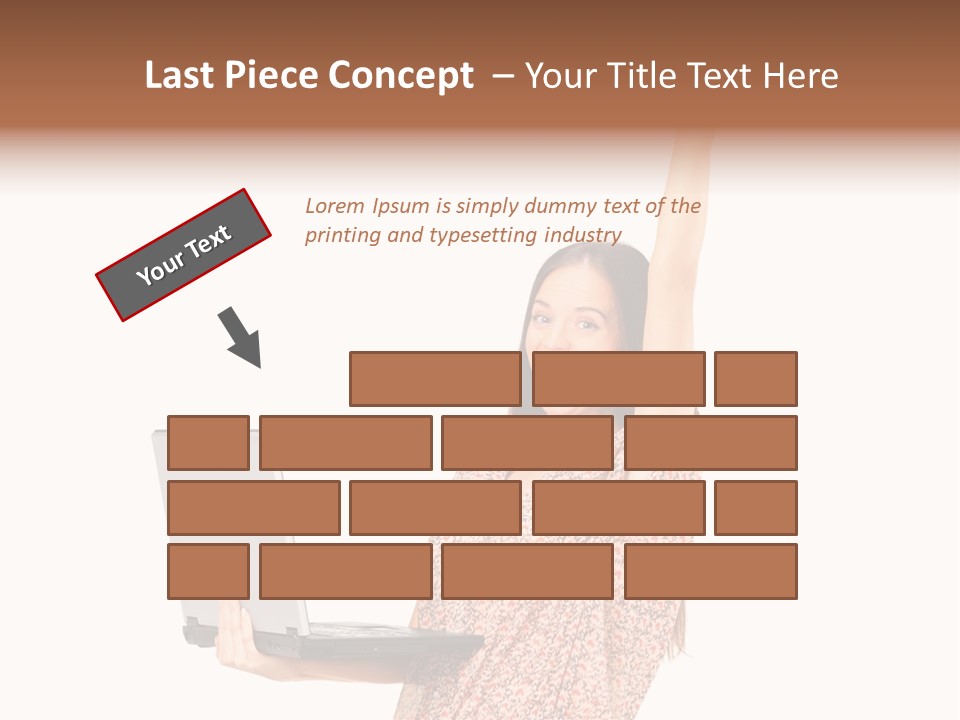 Businesswoman Hand Standing PowerPoint Template