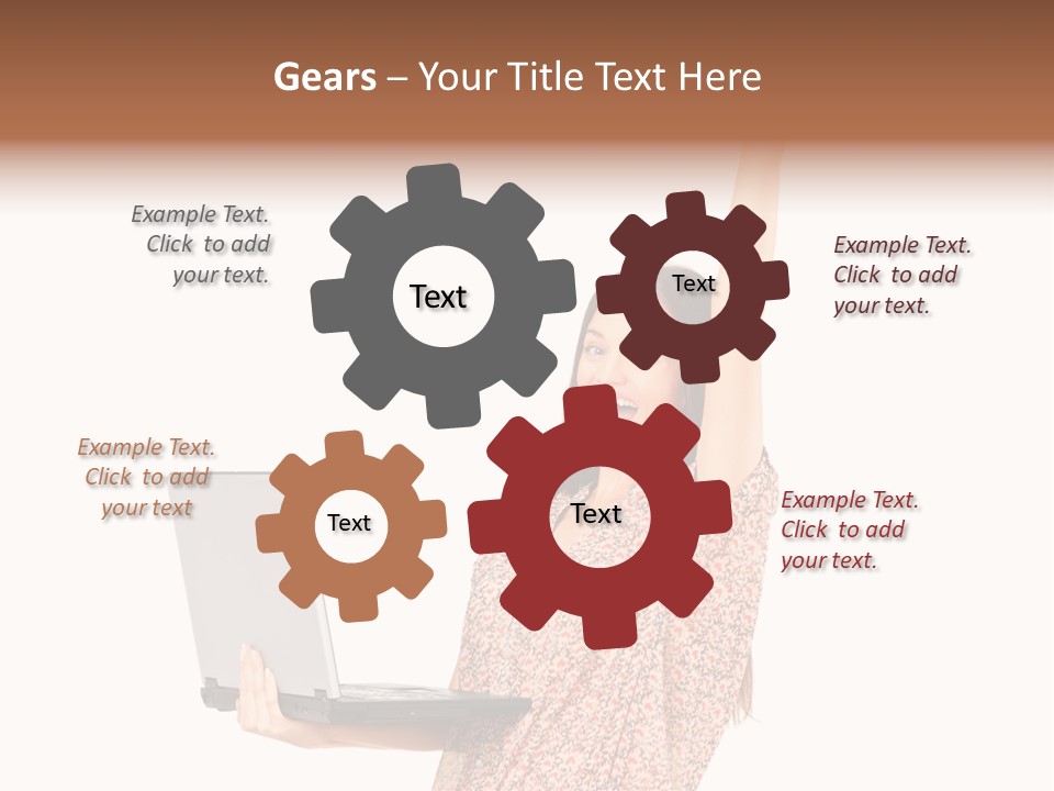 Businesswoman Hand Standing PowerPoint Template