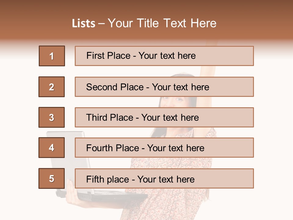 Businesswoman Hand Standing PowerPoint Template