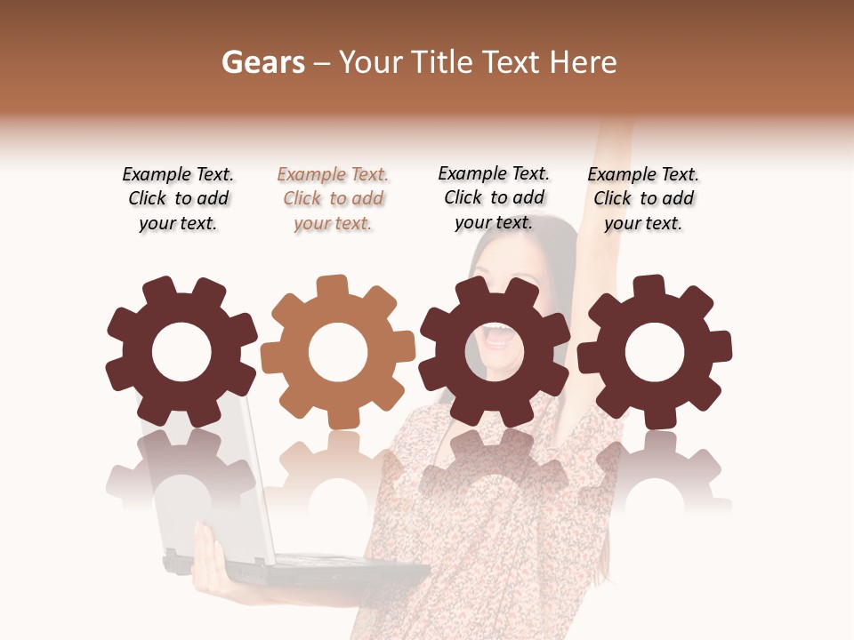 Businesswoman Hand Standing PowerPoint Template