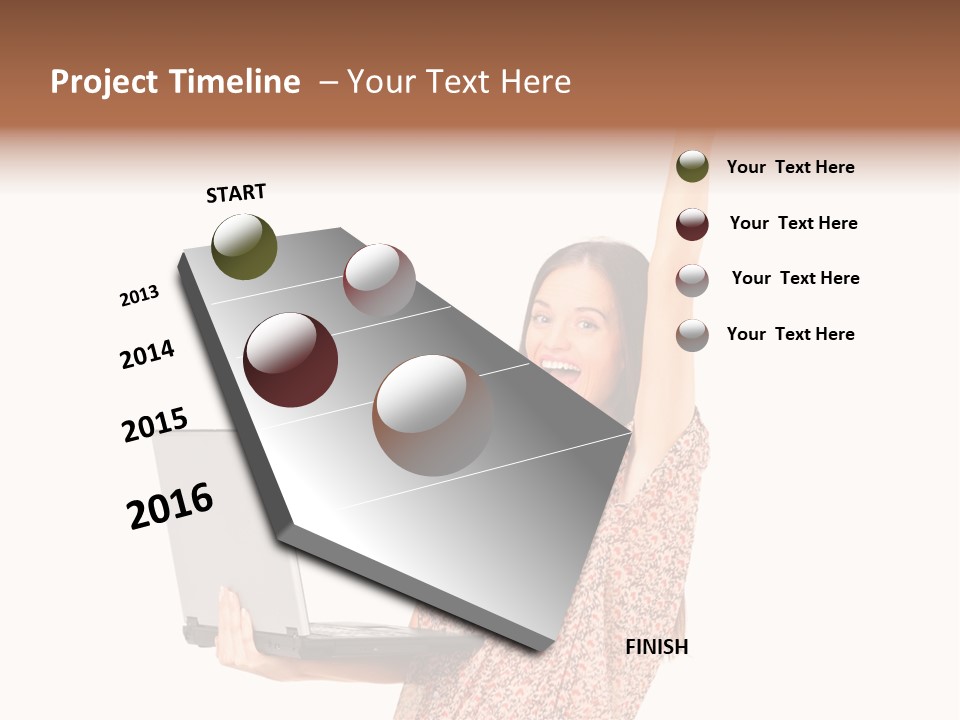 Businesswoman Hand Standing PowerPoint Template