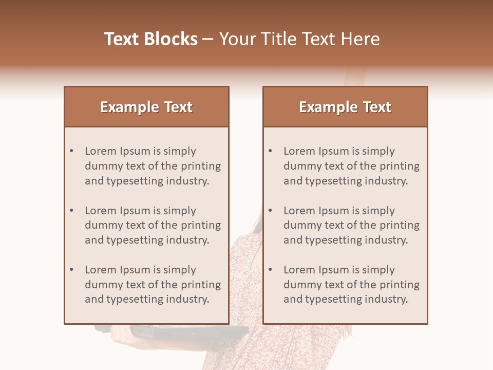 Businesswoman Hand Standing PowerPoint Template