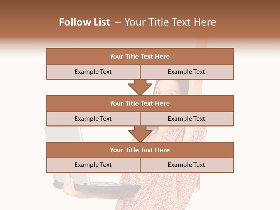 Businesswoman Hand Standing PowerPoint Template