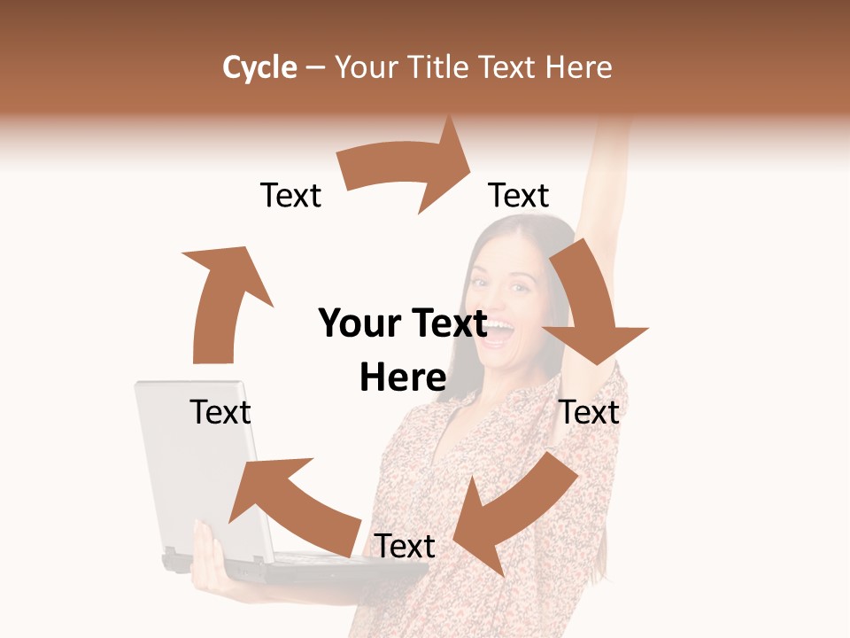 Businesswoman Hand Standing PowerPoint Template