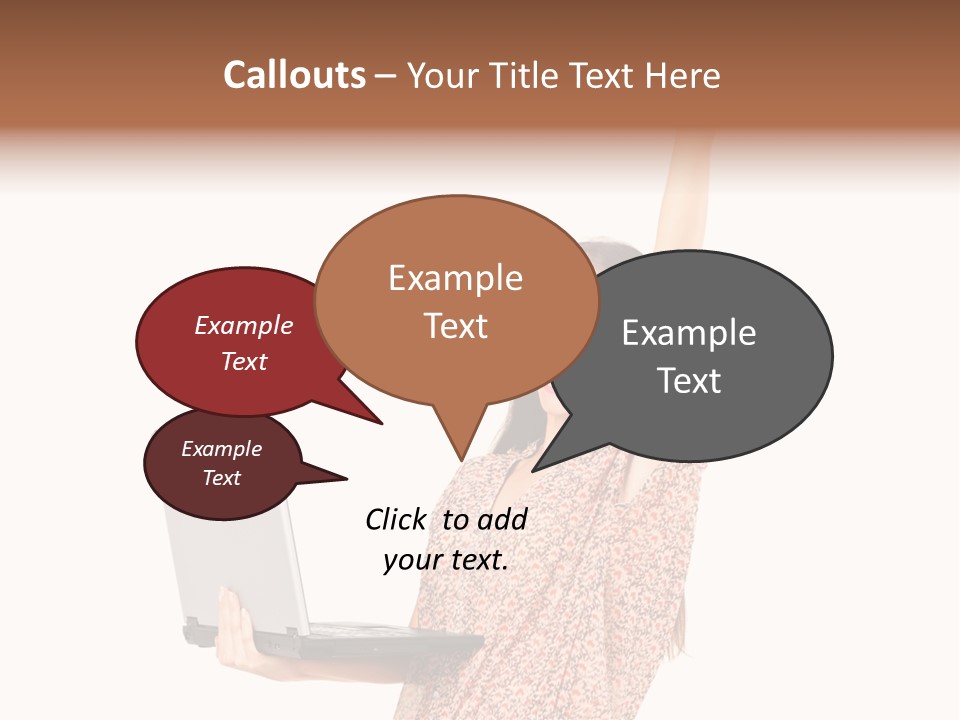 Businesswoman Hand Standing PowerPoint Template