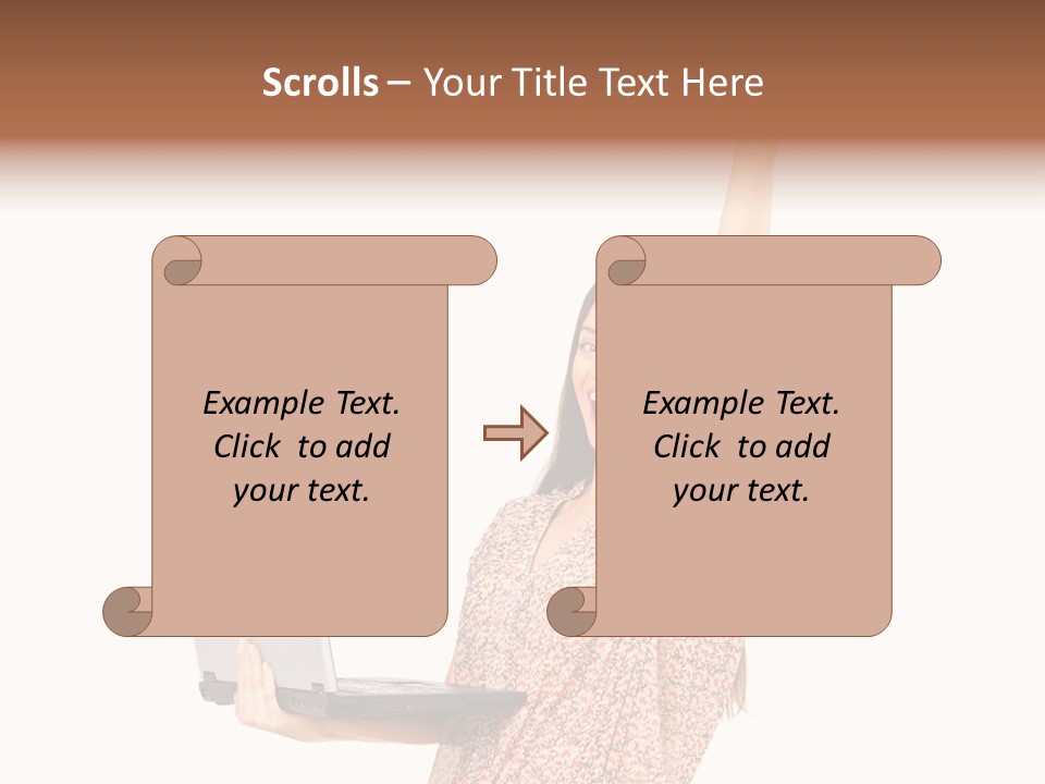 Businesswoman Hand Standing PowerPoint Template